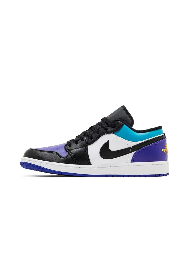Кроссовки Air Jordan Air Jordan 1 Low 'Aqua' — изображение 4 из 9, белый/фиолетовый//черный