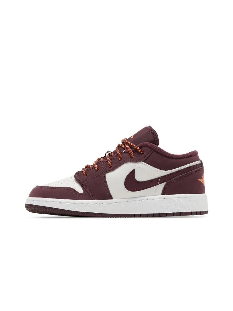 Кроссовки Air Jordan Air Jordan 1 Low GS 'Night Maroon' — изображение 4 из 9, оранжевый/белый