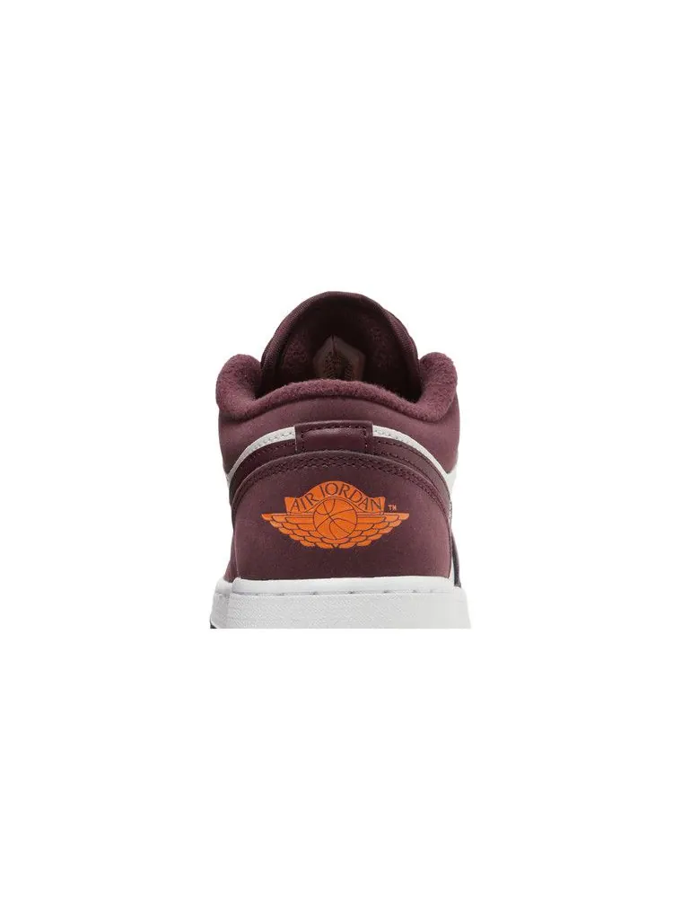Кроссовки Air Jordan Air Jordan 1 Low GS 'Night Maroon' — изображение 8 из 9, оранжевый/белый