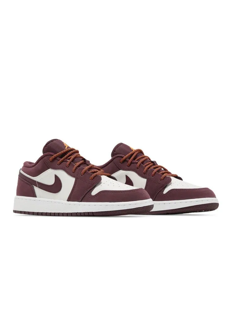 Кроссовки Air Jordan Air Jordan 1 Low GS 'Night Maroon' — изображение 9 из 9, оранжевый/белый