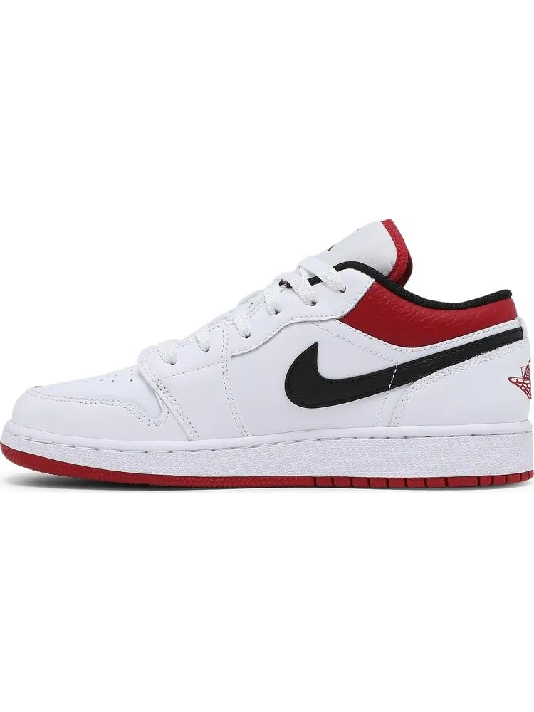 Кроссовки Air Jordan 1 Low GS White Gym — изображение 3 из 8, белый красный