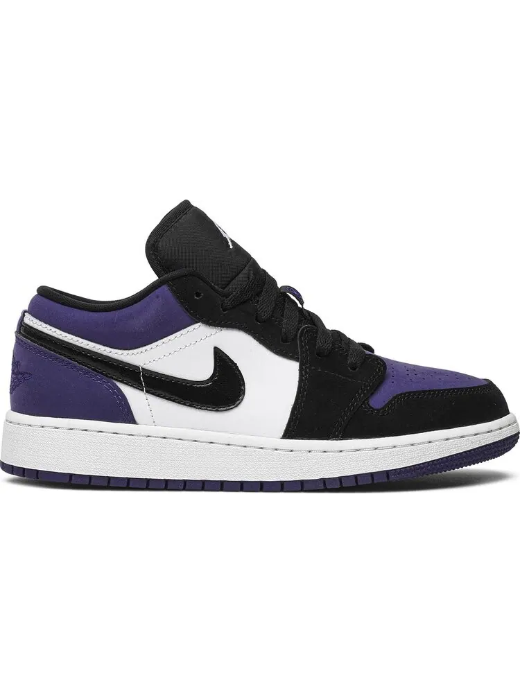 Кроссовки Air Jordan 1 Low GS Court — изображение 1 из 8, черный белый фиолетовый