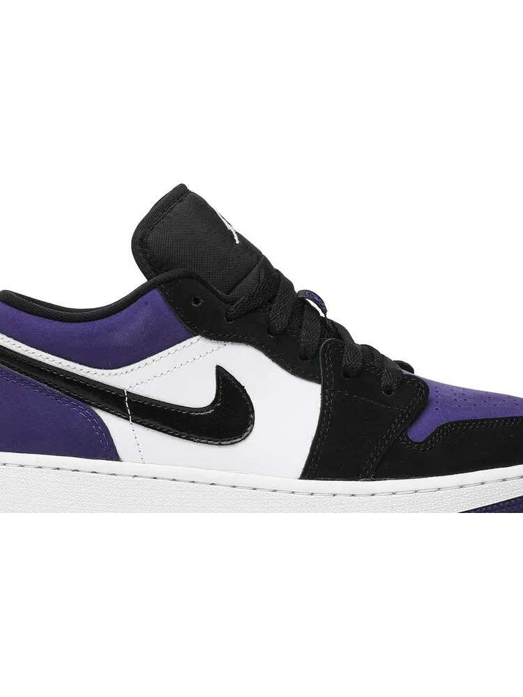 Кроссовки Air Jordan 1 Low GS Court — изображение 2 из 8, черный белый фиолетовый