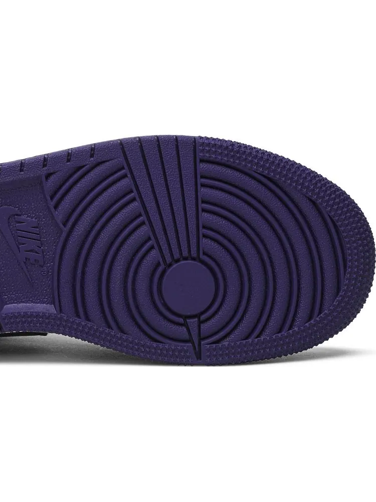Кроссовки Air Jordan 1 Low GS Court — изображение 5 из 8, черный белый фиолетовый