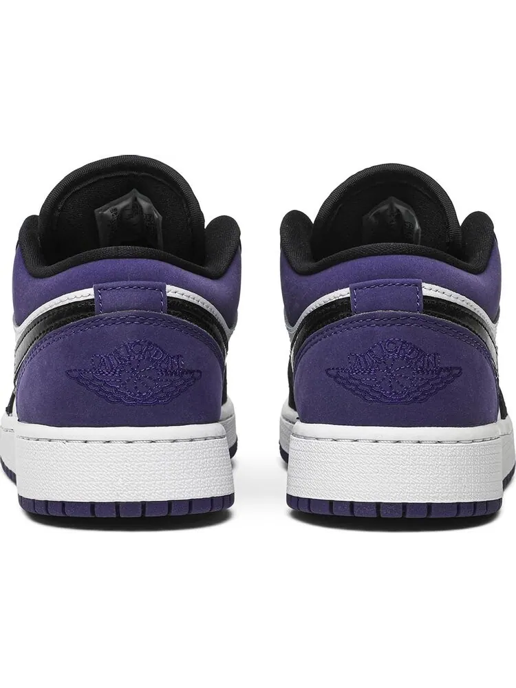Кроссовки Air Jordan 1 Low GS Court — изображение 6 из 8, черный белый фиолетовый
