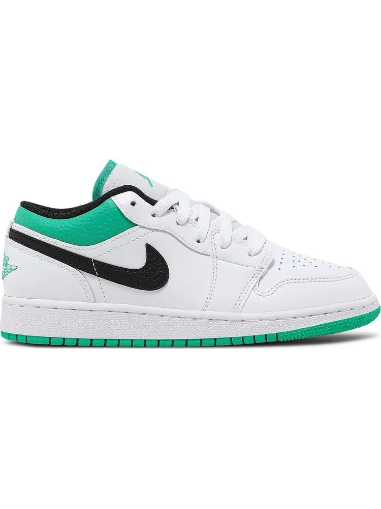 Кроссовки Air Jordan 1 Low GS White Lucky Green — изображение 1 из 8, белый