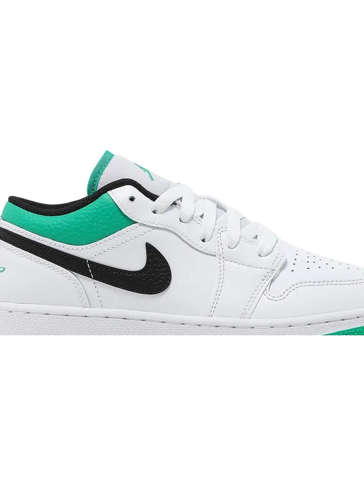 Кроссовки Air Jordan 1 Low GS White Lucky Green — изображение 2 из 8, белый