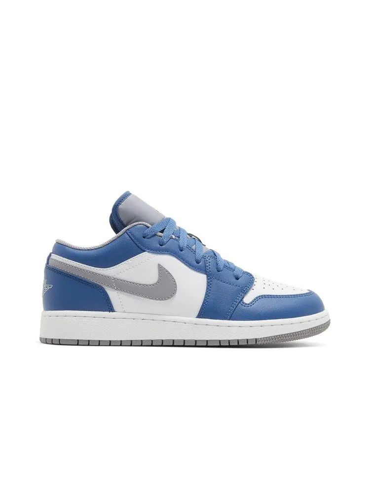 Кроссовки Air Jordan Air Jordan 1 Low GS 'True Blue Cement' — изображение 2 из 9, синий/серый/белый
