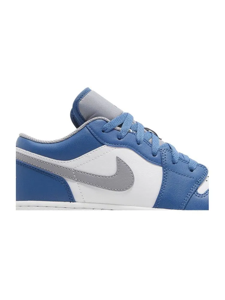Кроссовки Air Jordan Air Jordan 1 Low GS 'True Blue Cement' — изображение 3 из 9, синий/серый/белый