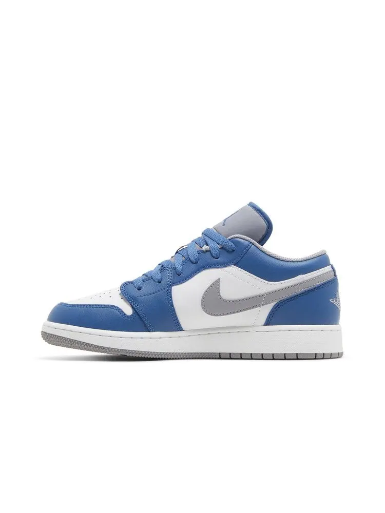 Кроссовки Air Jordan Air Jordan 1 Low GS 'True Blue Cement' — изображение 4 из 9, синий/серый/белый