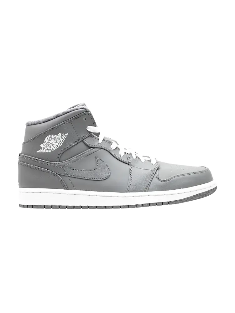 Кроссовки Air Jordan 1 Mid 'Grey White' — изображение 1 из 1, серый