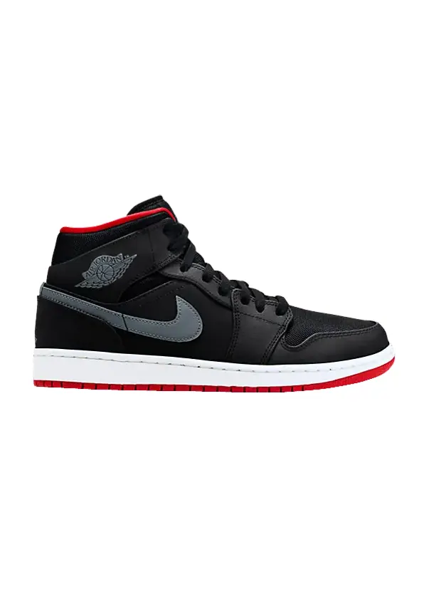 Кроссовки Air Jordan Air Jordan 1 Mid 'Cool Grey Gym Red' — изображение 1 из 1, черный/красный/серый