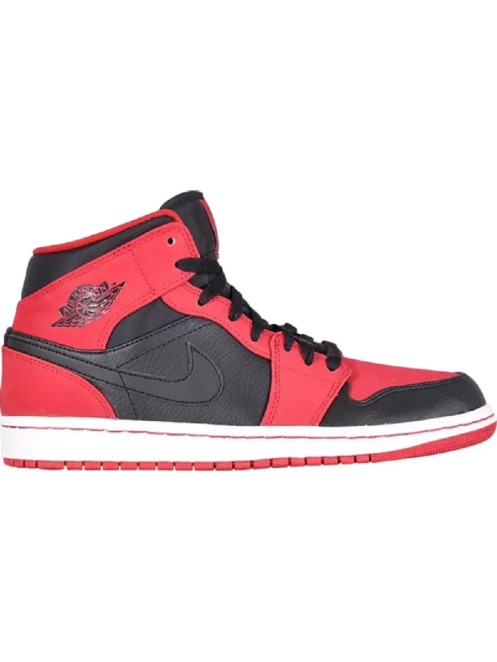 Кроссовки Air Jordan 1 Retro Mid Gym Red Bred — изображение 1 из 1, черный/черный-красный