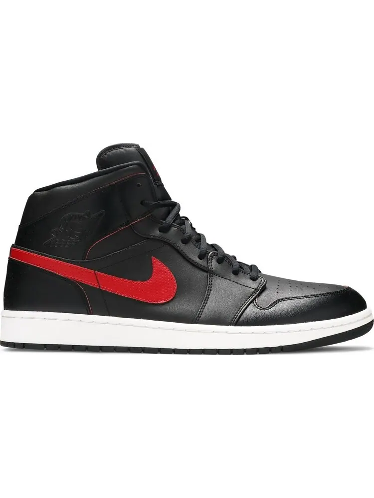 Кроссовки Air Jordan 1 Retro Mid Black Team Red — изображение 1 из 8, черный