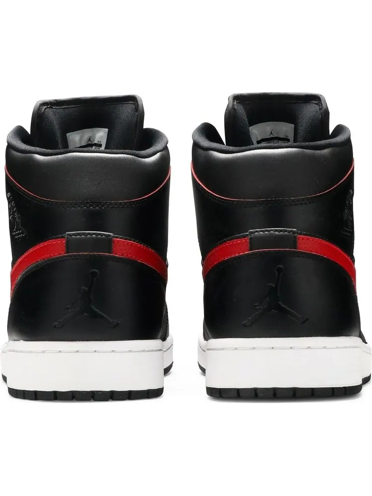 Кроссовки Air Jordan 1 Retro Mid Black Team Red — изображение 6 из 8, черный