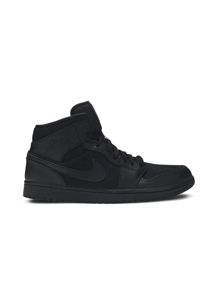 Кроссовки Air Jordan 1 Mid 'Triple Black' — изображение 1 из 4, черный