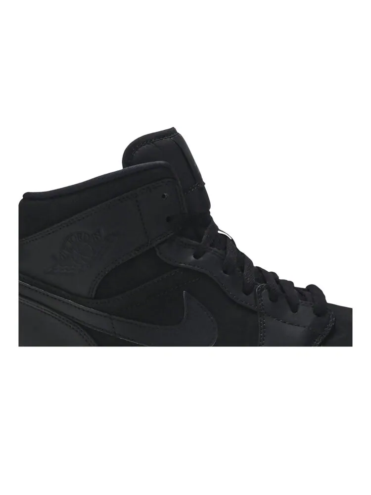 Кроссовки Air Jordan 1 Mid 'Triple Black' — изображение 2 из 4, черный