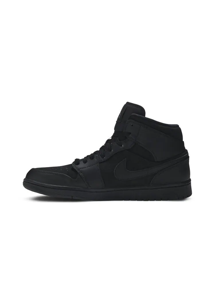 Кроссовки Air Jordan 1 Mid 'Triple Black' — изображение 3 из 4, черный