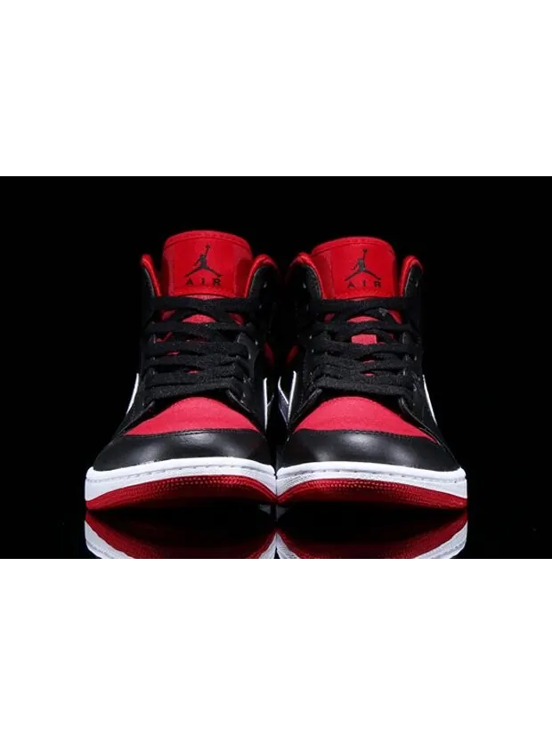 Кроссовки Air Jordan 1 Mid 'Black Gym Red' — изображение 3 из 4, черный