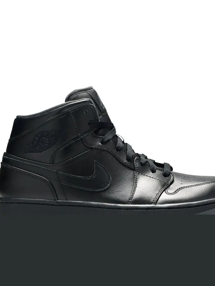 Кроссовки Air Jordan 1 Mid 'Black' — изображение 2 из 4, черный