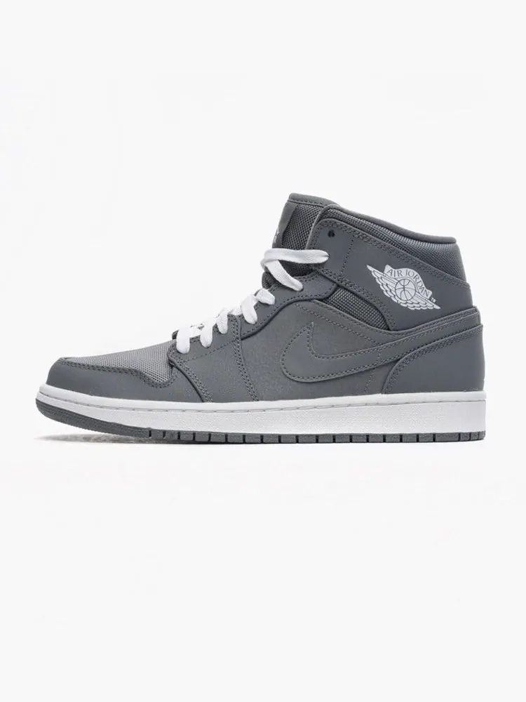 Кроссовки Air Jordan Air Jordan 1 Retro Mid 'Cool Grey' — изображение 3 из 6, серый/белый-серый