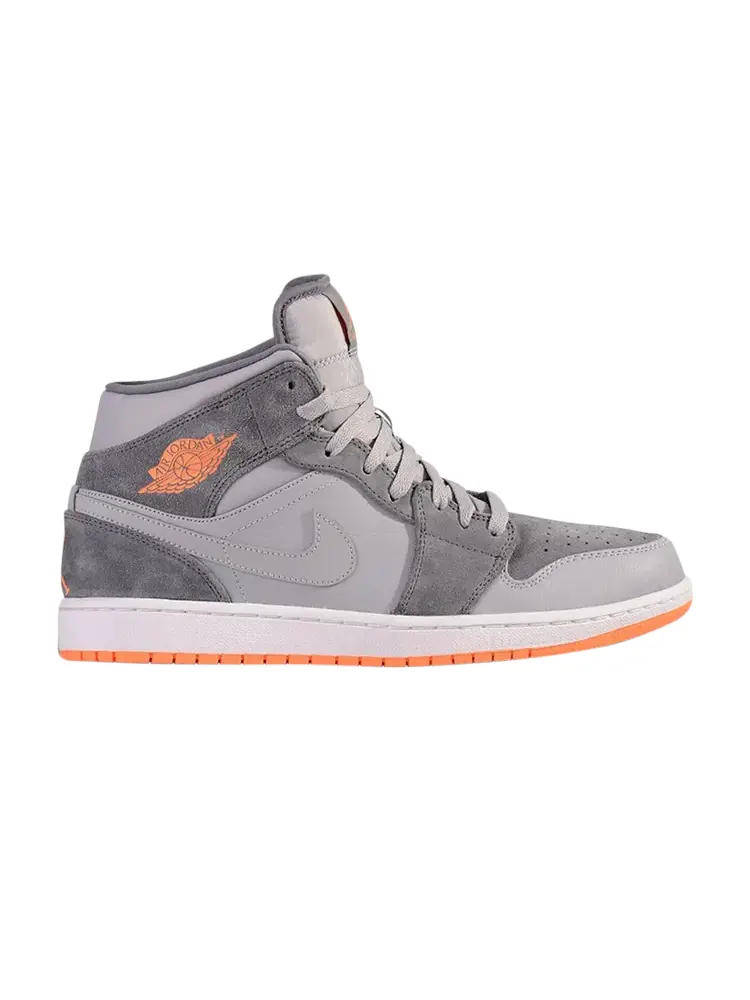 Кроссовки Air Jordan 1 Mid 'Atomic Orange' — изображение 1 из 1, серый