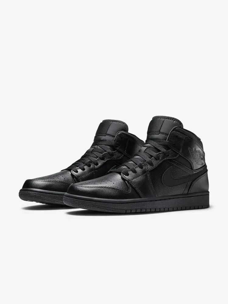 Кроссовки Air Jordan 1 Mid 'Black' — изображение 3 из 4, черный
