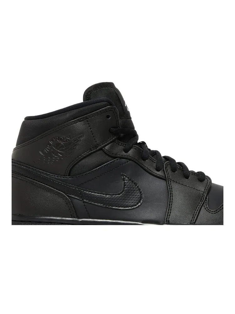 Кроссовки Air Jordan 1 Mid 'Black White' — изображение 2 из 4, черный