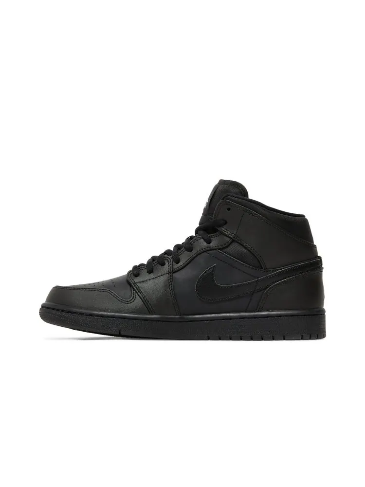 Кроссовки Air Jordan 1 Mid 'Black White' — изображение 3 из 4, черный