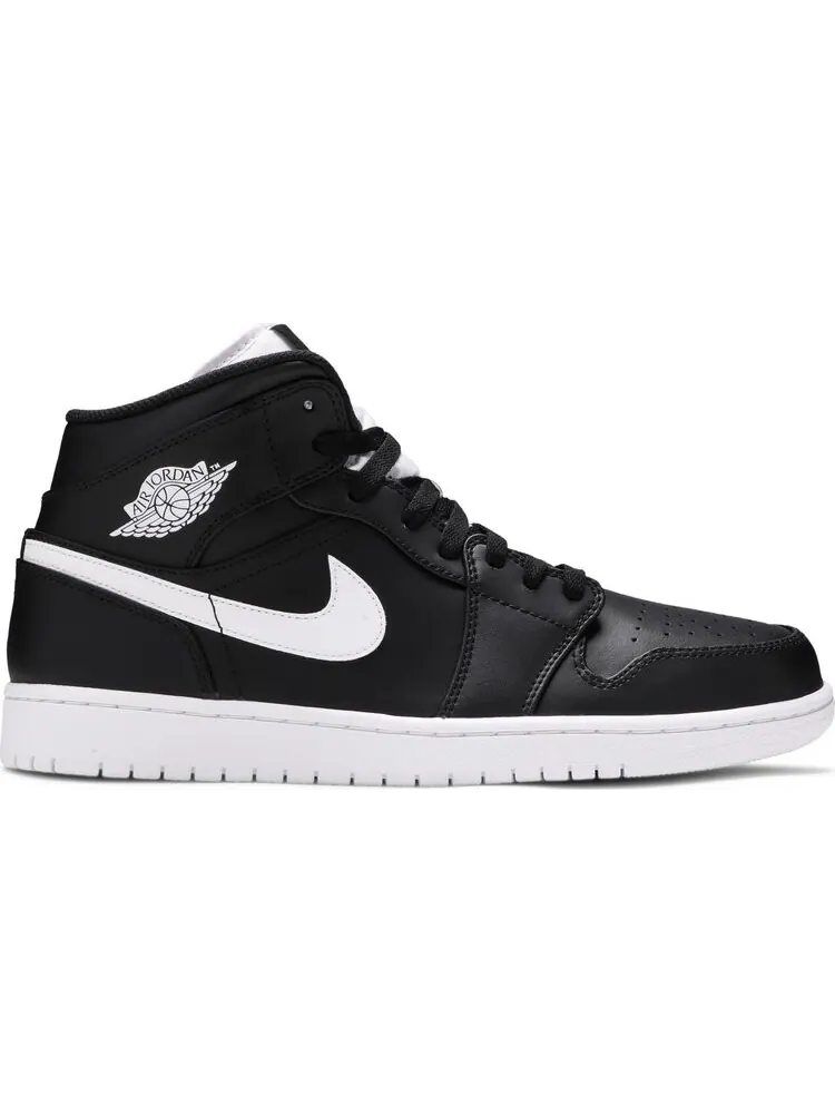 Кроссовки Air Jordan 1 Retro Mid Black White — изображение 1 из 8, черный