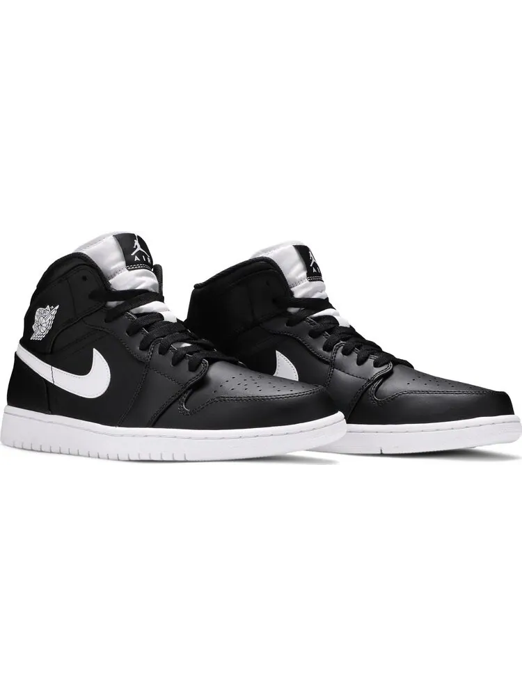 Кроссовки Air Jordan 1 Retro Mid Black White — изображение 8 из 8, черный