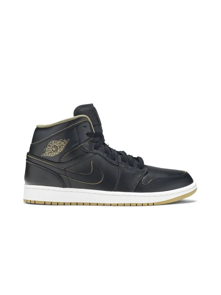 Кроссовки Air Jordan 1 Mid 'Black Gold' — изображение 1 из 4, черный