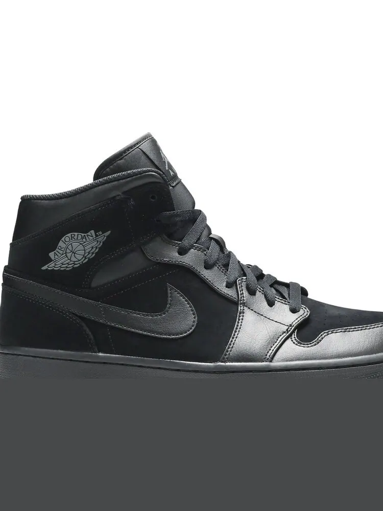 Кроссовки Air Jordan 1 Mid Black — изображение 2 из 8, черный