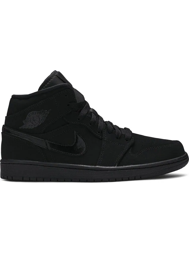 Кроссовки Air Jordan 1 Mid Triple Black Suede — изображение 1 из 8, черный