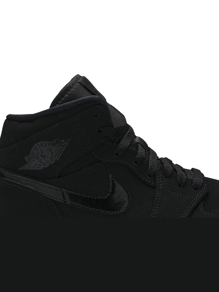 Кроссовки Air Jordan 1 Mid Triple Black Suede — изображение 2 из 8, черный