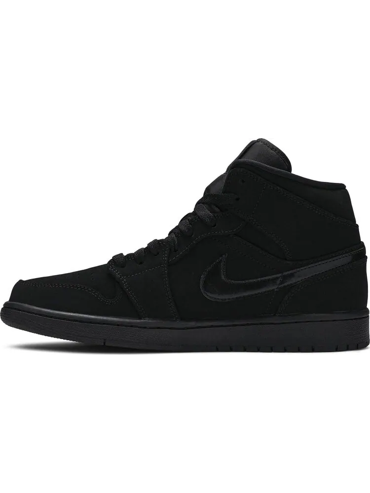 Кроссовки Air Jordan 1 Mid Triple Black Suede — изображение 3 из 8, черный