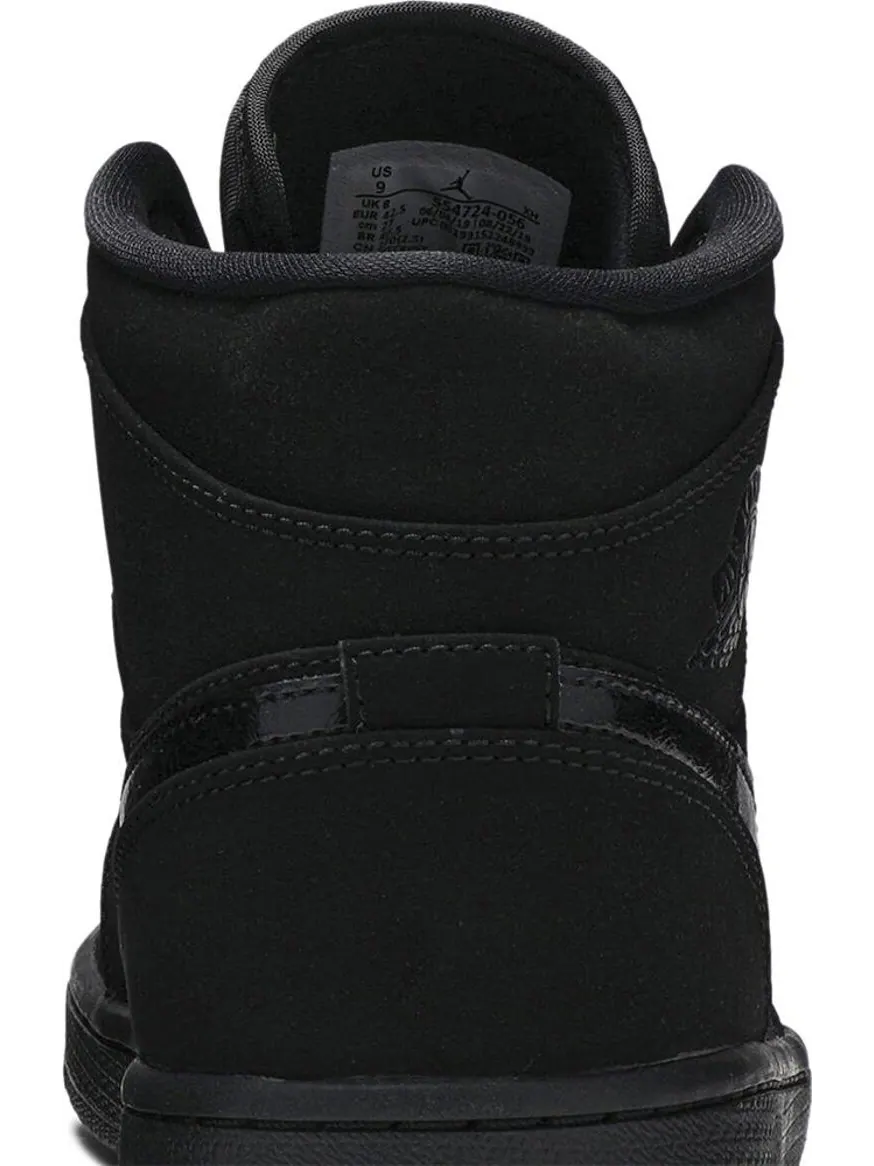 Кроссовки Air Jordan 1 Mid Triple Black Suede — изображение 7 из 8, черный