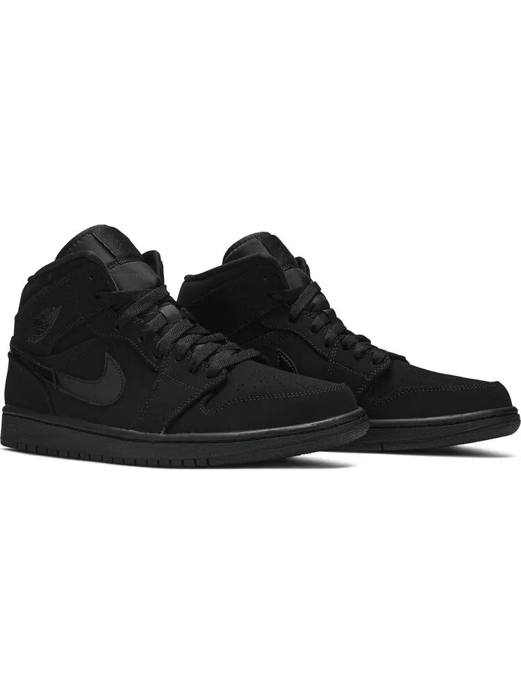Кроссовки Air Jordan 1 Mid Triple Black Suede — изображение 8 из 8, черный