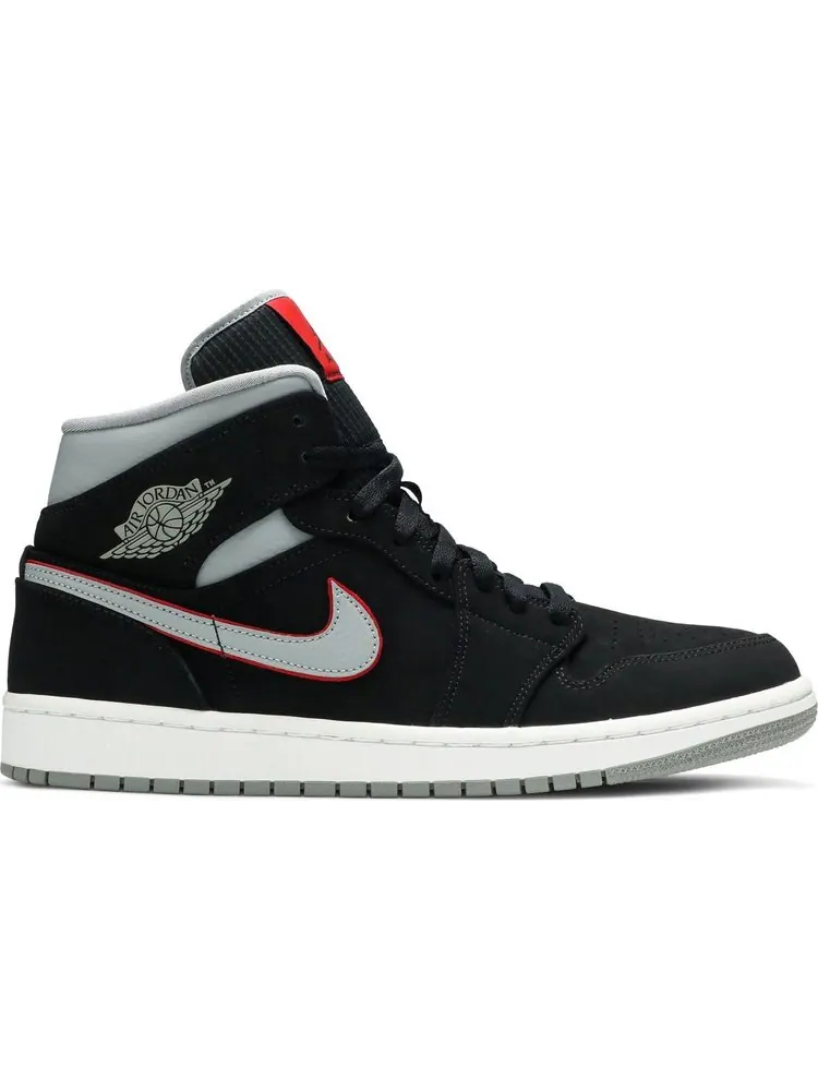 Кроссовки Air Jordan 1 Mid Black Grey — изображение 1 из 8, черный