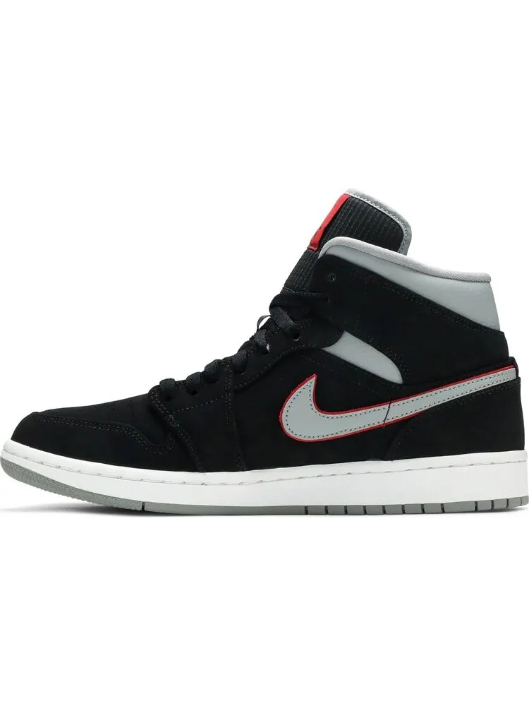 Кроссовки Air Jordan 1 Mid Black Grey — изображение 3 из 8, черный