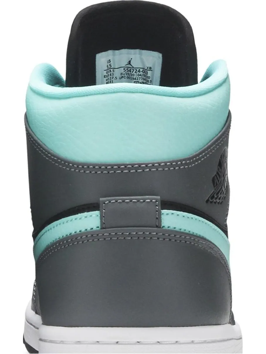 Кроссовки Air Jordan 1 Mid Grey Aqua — изображение 7 из 8, серый