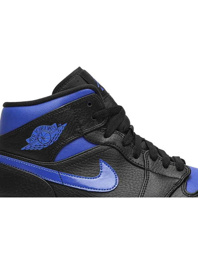 Кроссовки Air Jordan 1 Mid Black Hyper Royal — изображение 2 из 8, синий
