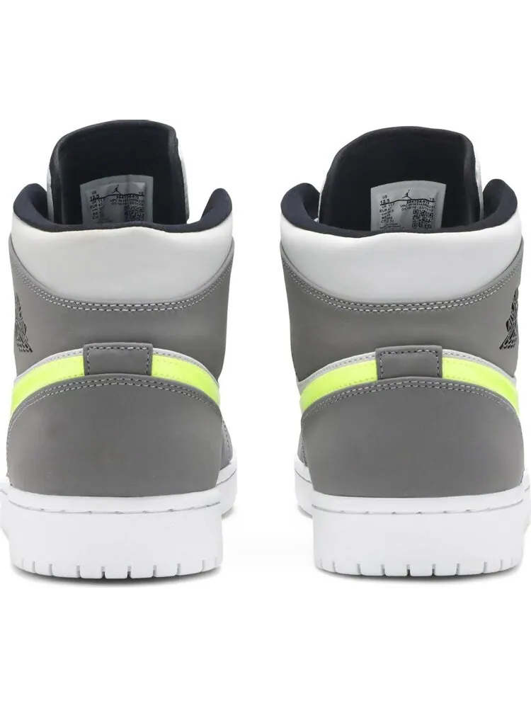 Кроссовки Air Jordan 1 Mid Gunsmoke Volt — изображение 6 из 8, серый