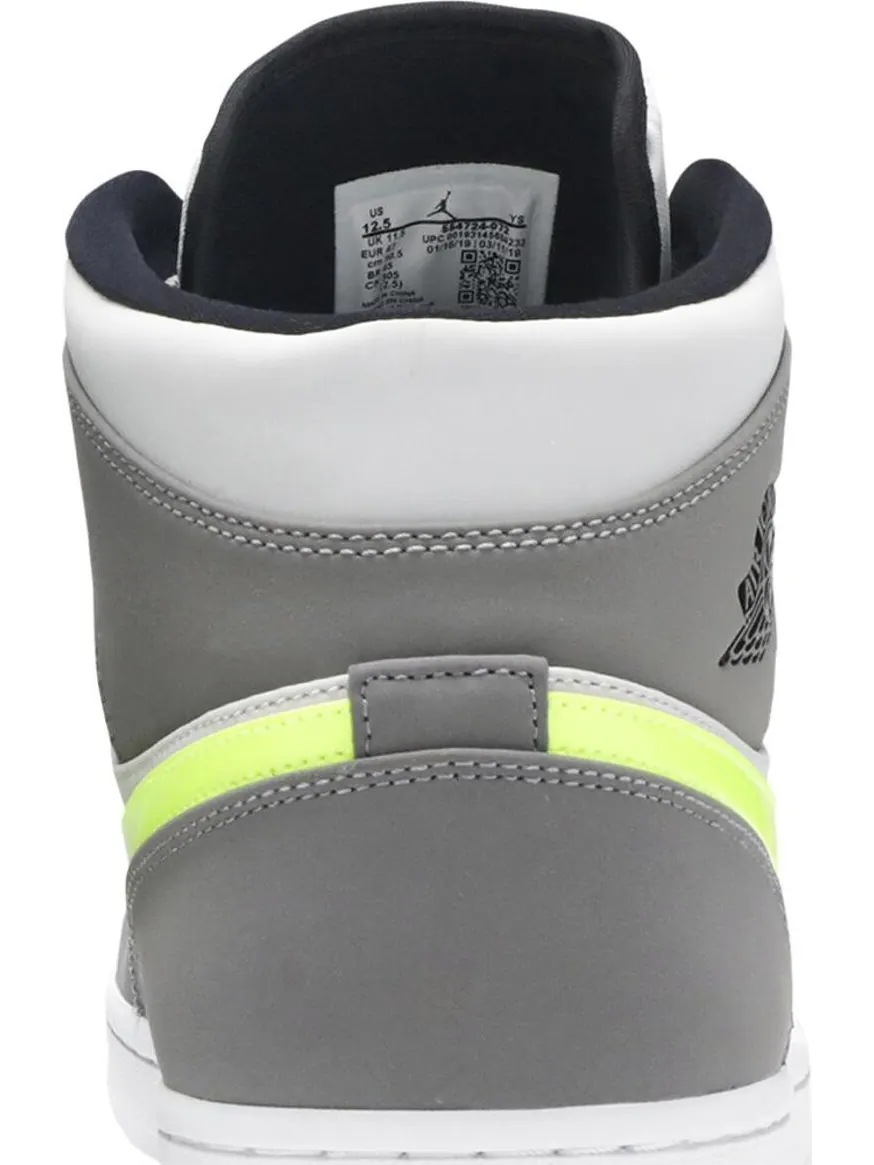 Кроссовки Air Jordan 1 Mid Gunsmoke Volt — изображение 7 из 8, серый