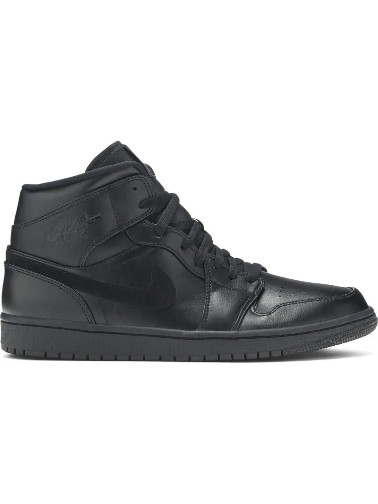 Кроссовки Air Jordan 1 Mid Triple Black — изображение 1 из 8, черный