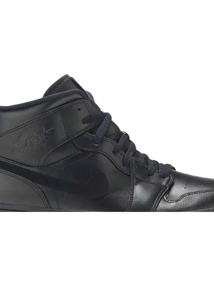Кроссовки Air Jordan 1 Mid Triple Black — изображение 2 из 8, черный