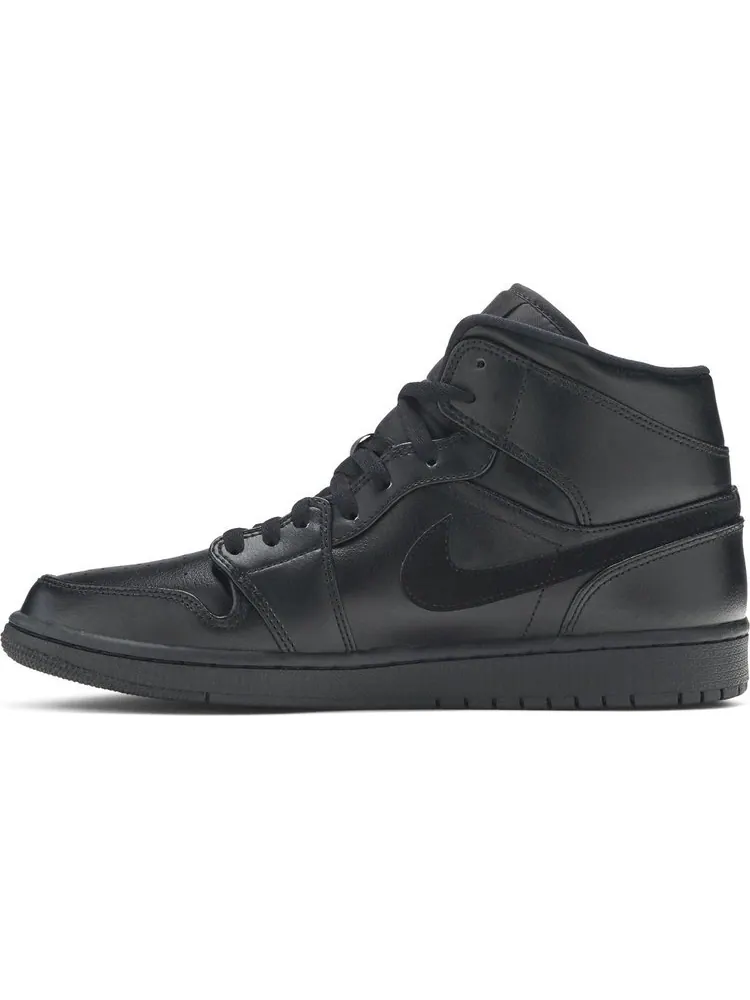 Кроссовки Air Jordan 1 Mid Triple Black — изображение 3 из 8, черный