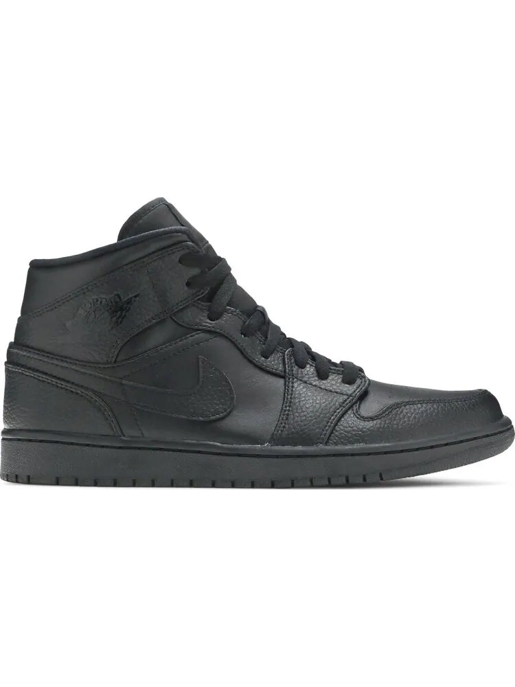 Кроссовки Air Jordan 1 Mid Triple Black 2020 — изображение 1 из 8, черный