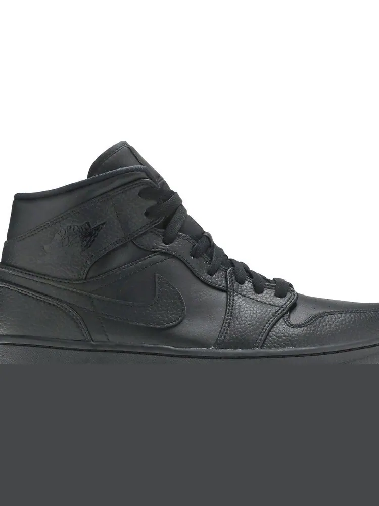 Кроссовки Air Jordan 1 Mid Triple Black 2020 — изображение 2 из 8, черный