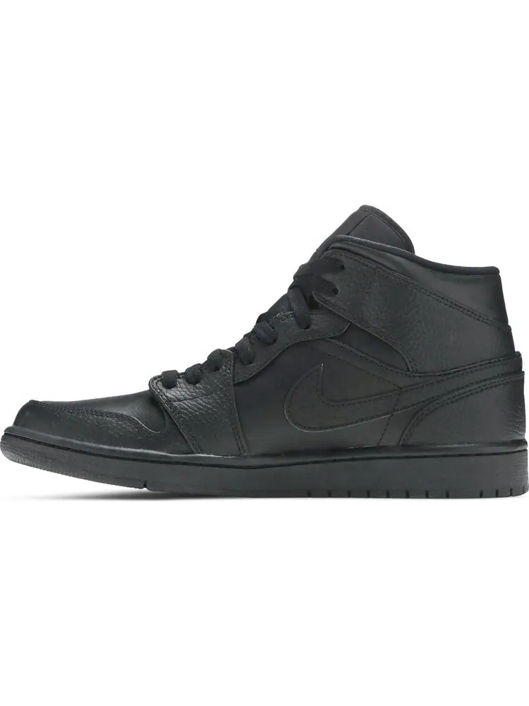 Кроссовки Air Jordan 1 Mid Triple Black 2020 — изображение 3 из 8, черный